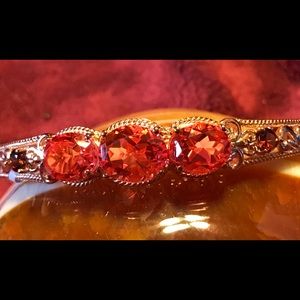 Living Coral Quartz Cuff Bracelet